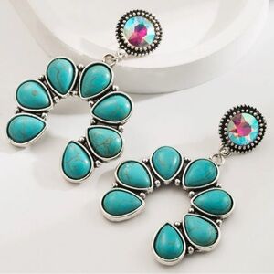 Turquoise and Silver Statement Earrings